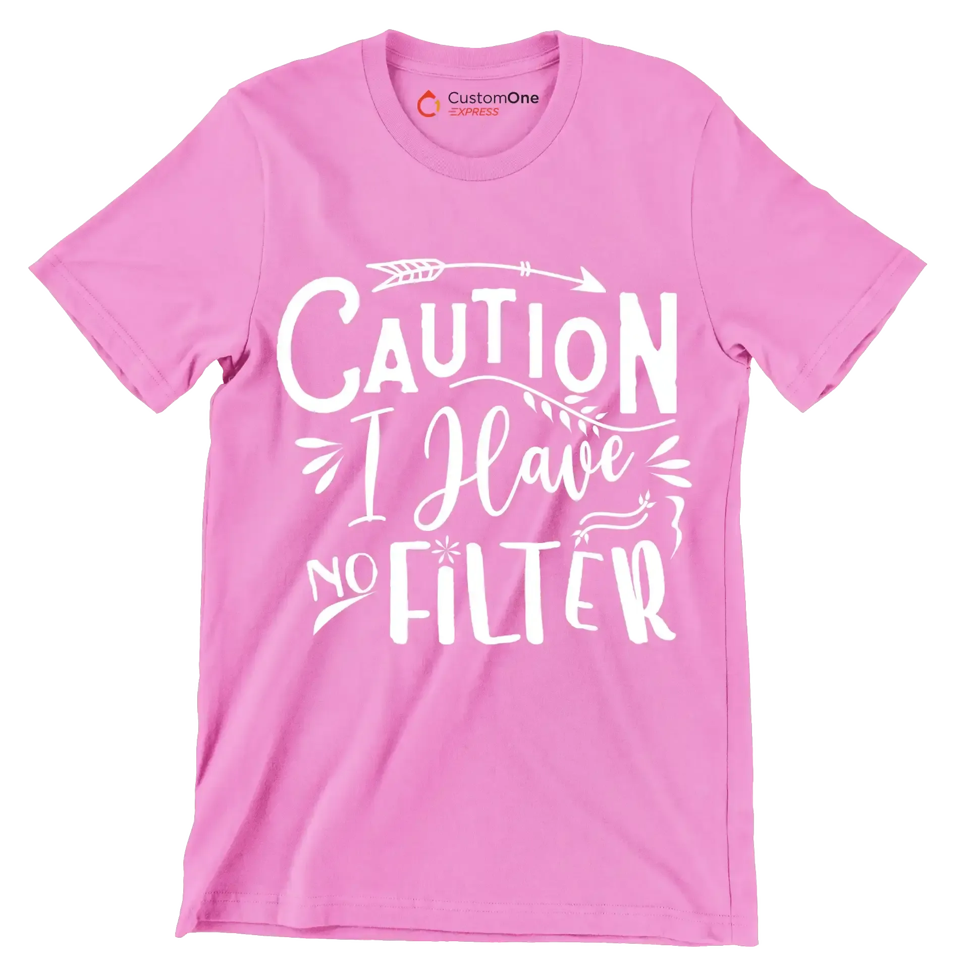 Caution I have no filter - Sarcasm Themed T-Shirt-Black-S-Custom One Express