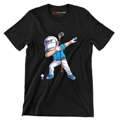 Champ - Golf Themed T-Shirt-Black-S-Custom One Express