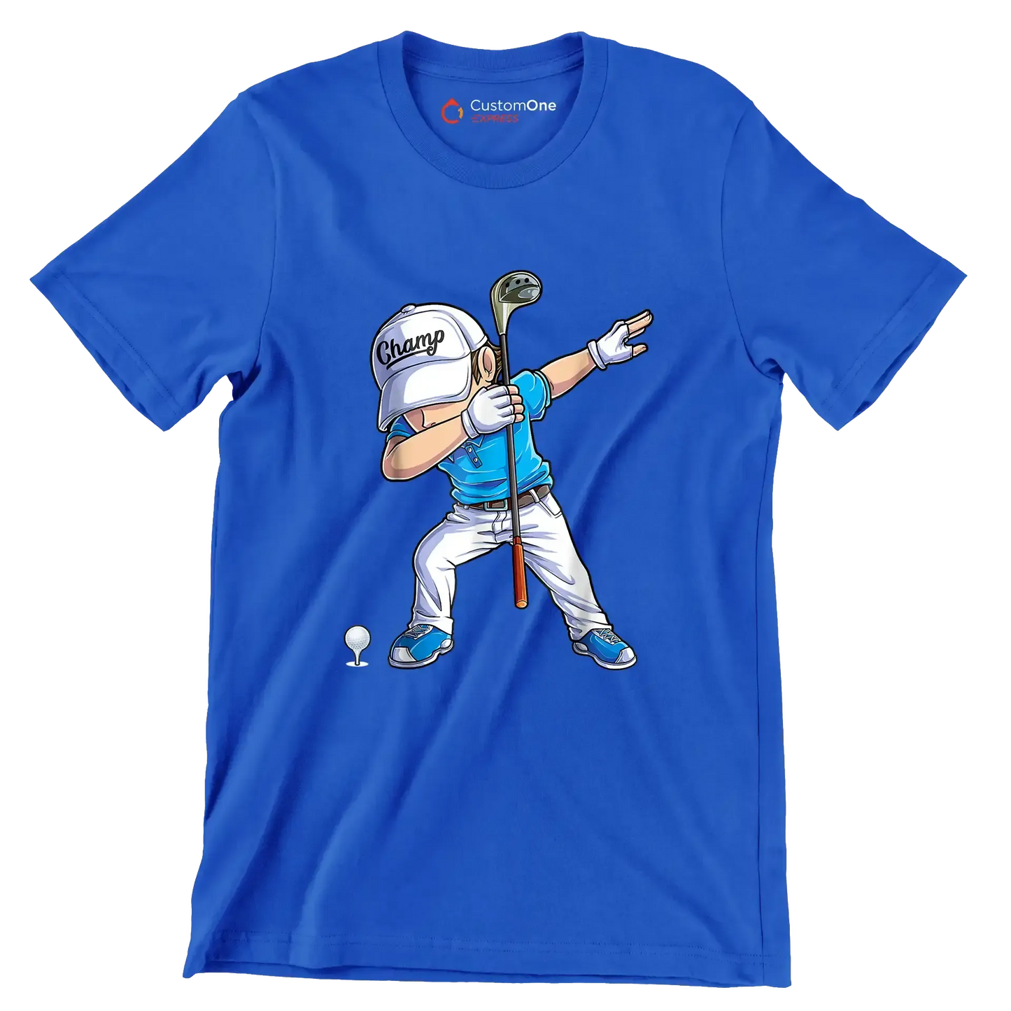 Champ - Golf Themed T-Shirt-Blue-S-Custom One Express