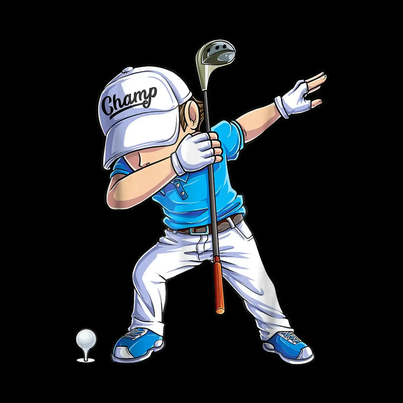 Champ - Golf Themed T-Shirt-Black-S-Custom One Express