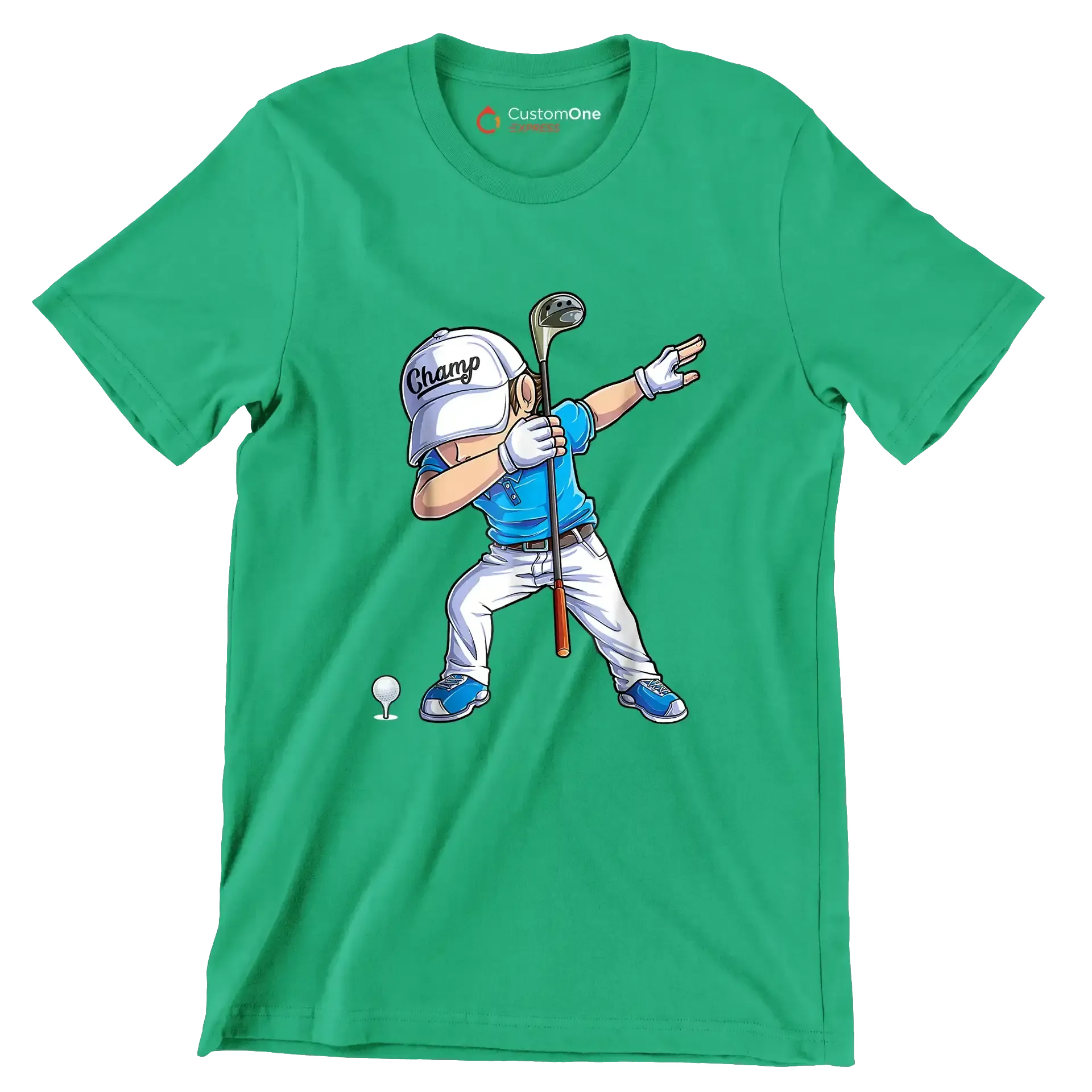 Champ - Golf Themed T-Shirt-Green-S-Custom One Express