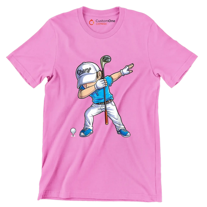 Champ - Golf Themed T-Shirt-Pink-S-Custom One Express