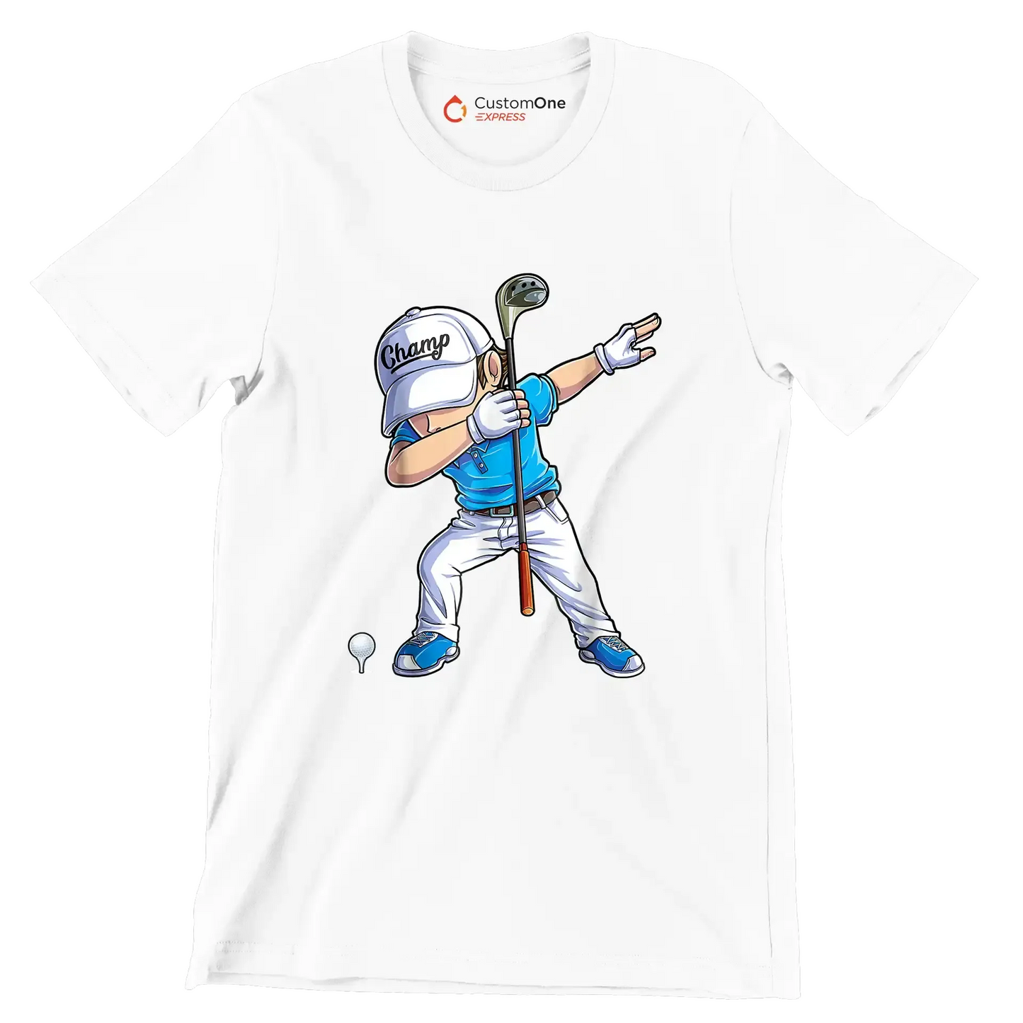 Champ - Golf Themed T-Shirt-White-S-Custom One Express
