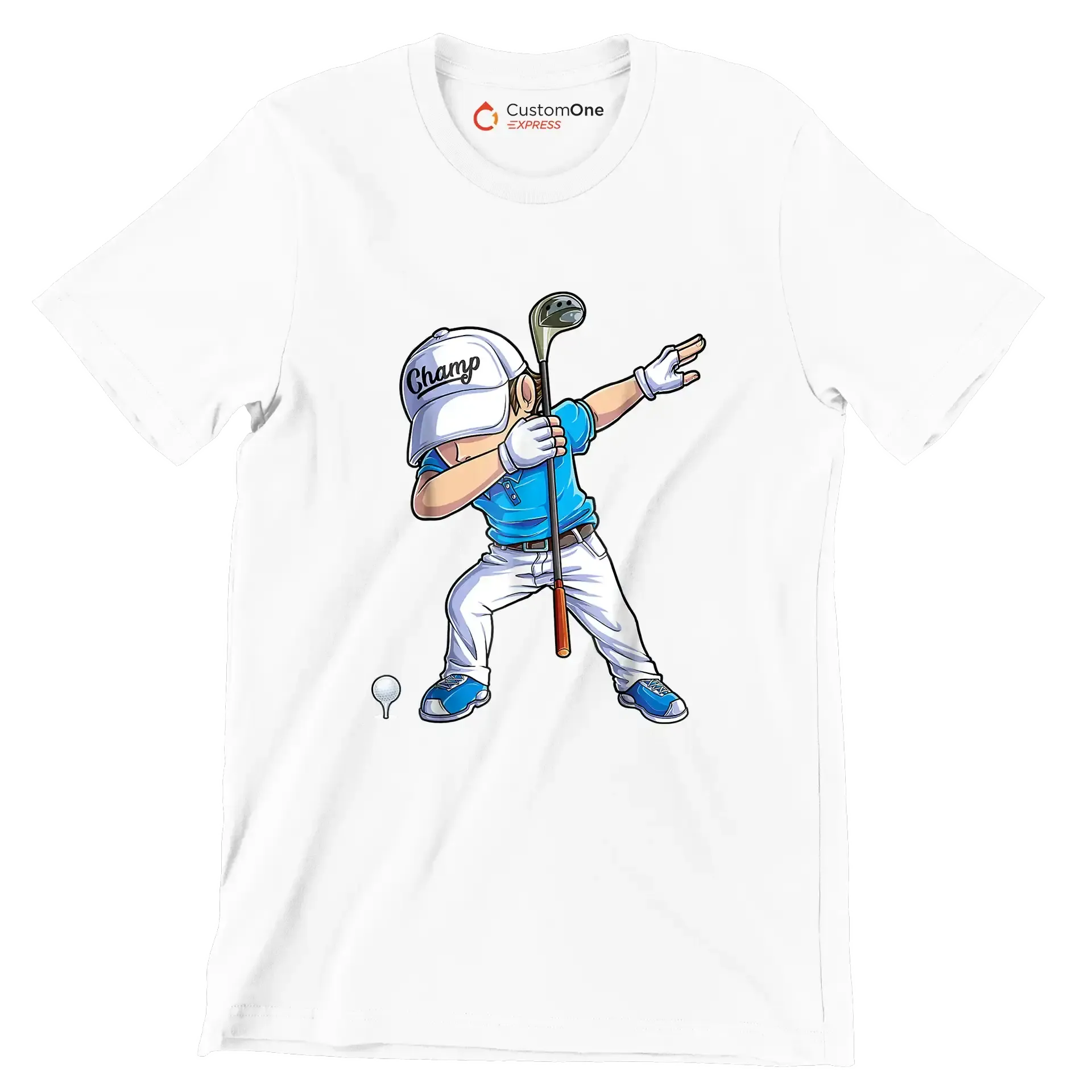 Champ - Golf Themed T-Shirt-White-S-Custom One Express