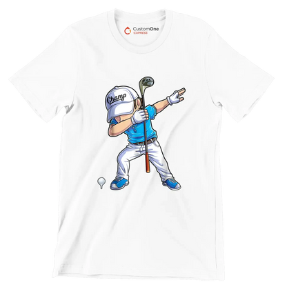Champ - Golf Themed T-Shirt-White-S-Custom One Express