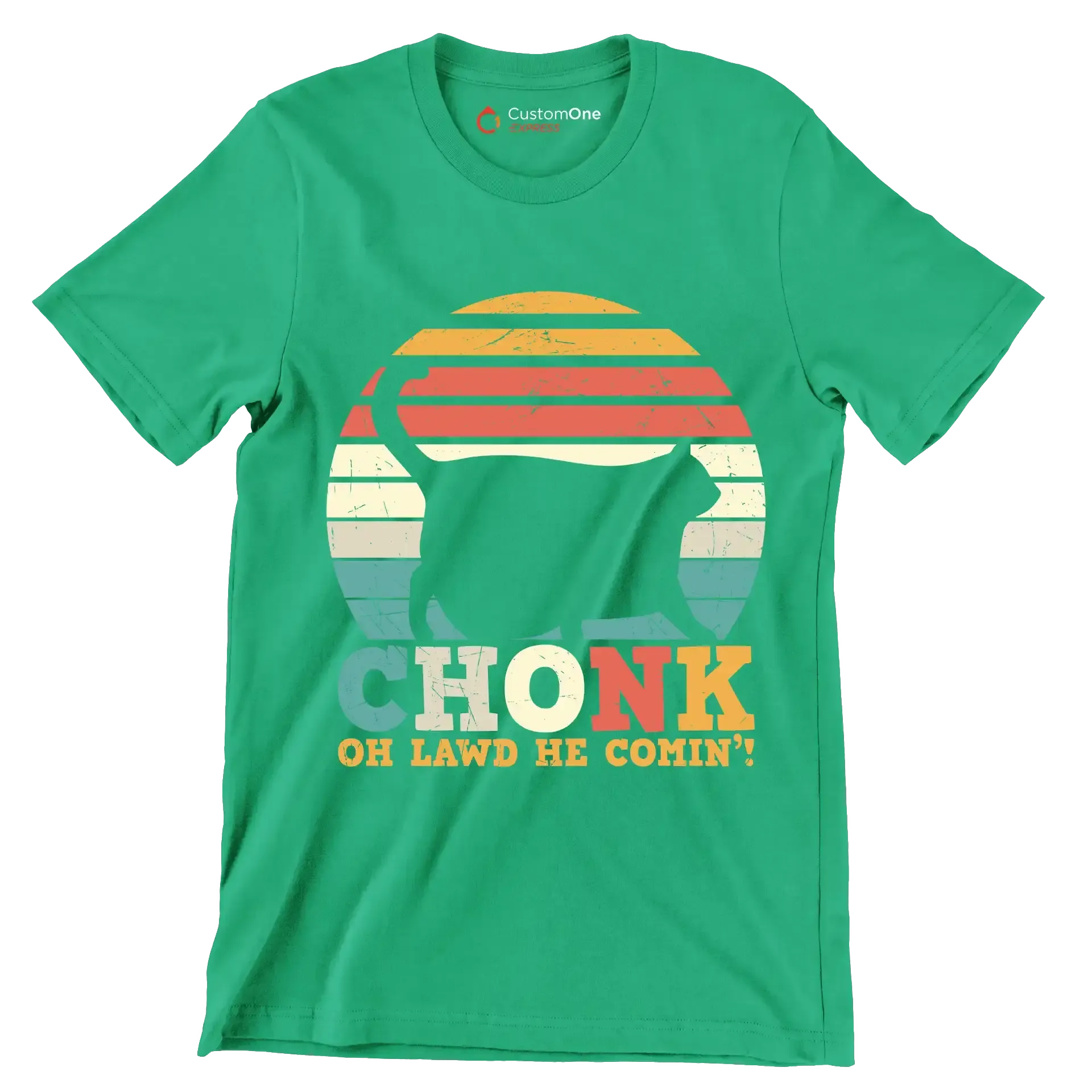 Chonk Cat Scale Meme - Cat Themed T-Shirt-Green-S-Custom One Express