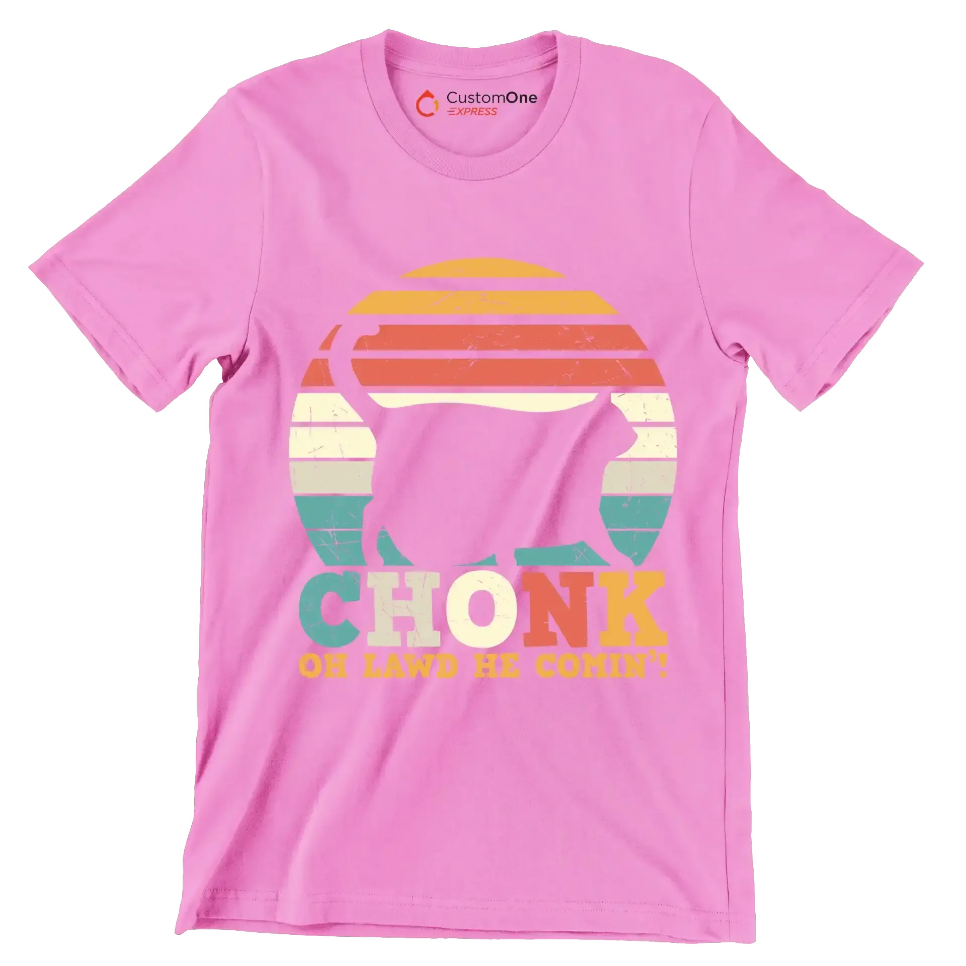 Chonk Cat Scale Meme - Cat Themed T-Shirt-Pink-S-Custom One Express