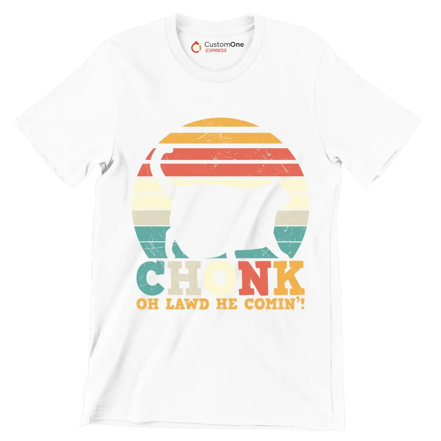 Chonk Cat Scale Meme - Cat Themed T-Shirt-White-S-Custom One Express