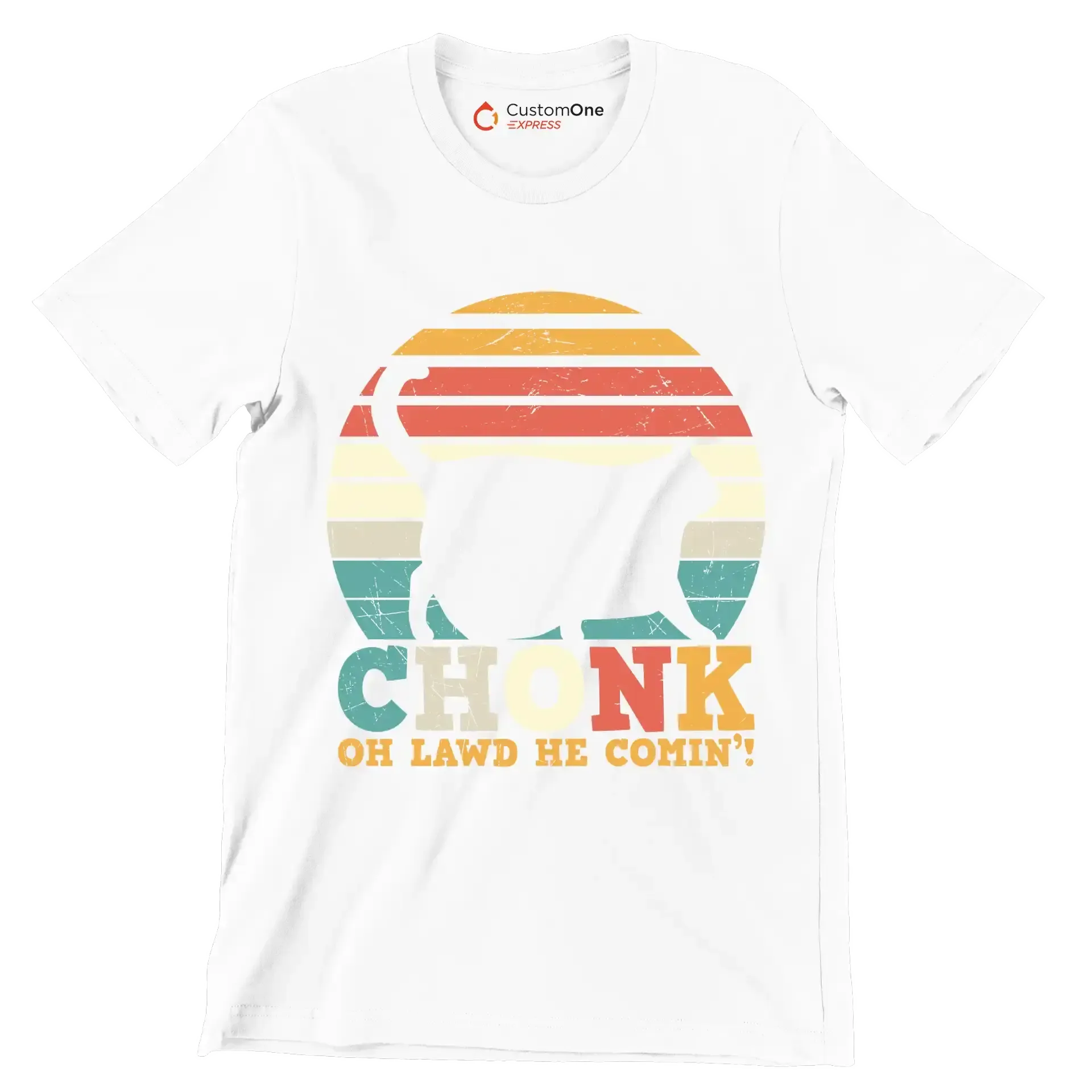Chonk Cat Scale Meme - Cat Themed T-Shirt-White-S-Custom One Express