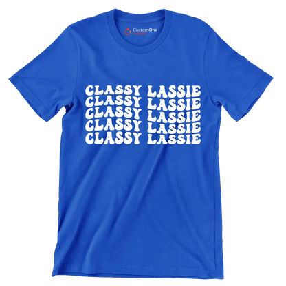 Classy Lassie - St. Patrick's Day T-Shirt-Blue-S-Custom One Express