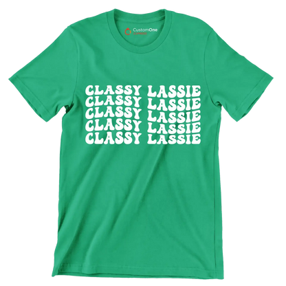 Classy Lassie - St. Patrick's Day T-Shirt-Green-S-Custom One Express