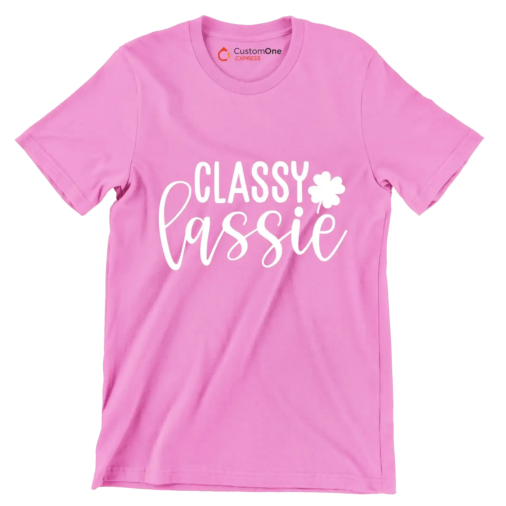 Classy Lassie - St. Patrick's Day T-Shirt-Pink-S-Custom One Express