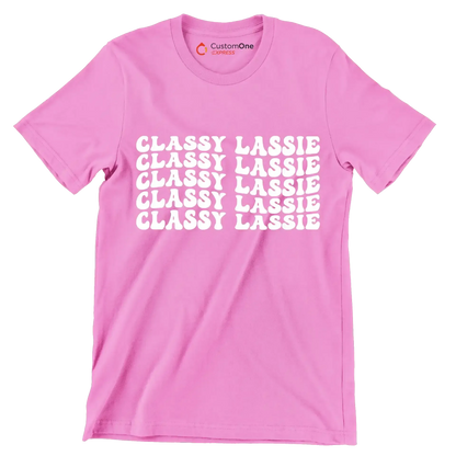 Classy Lassie - St. Patrick's Day T-Shirt-Pink-S-Custom One Express