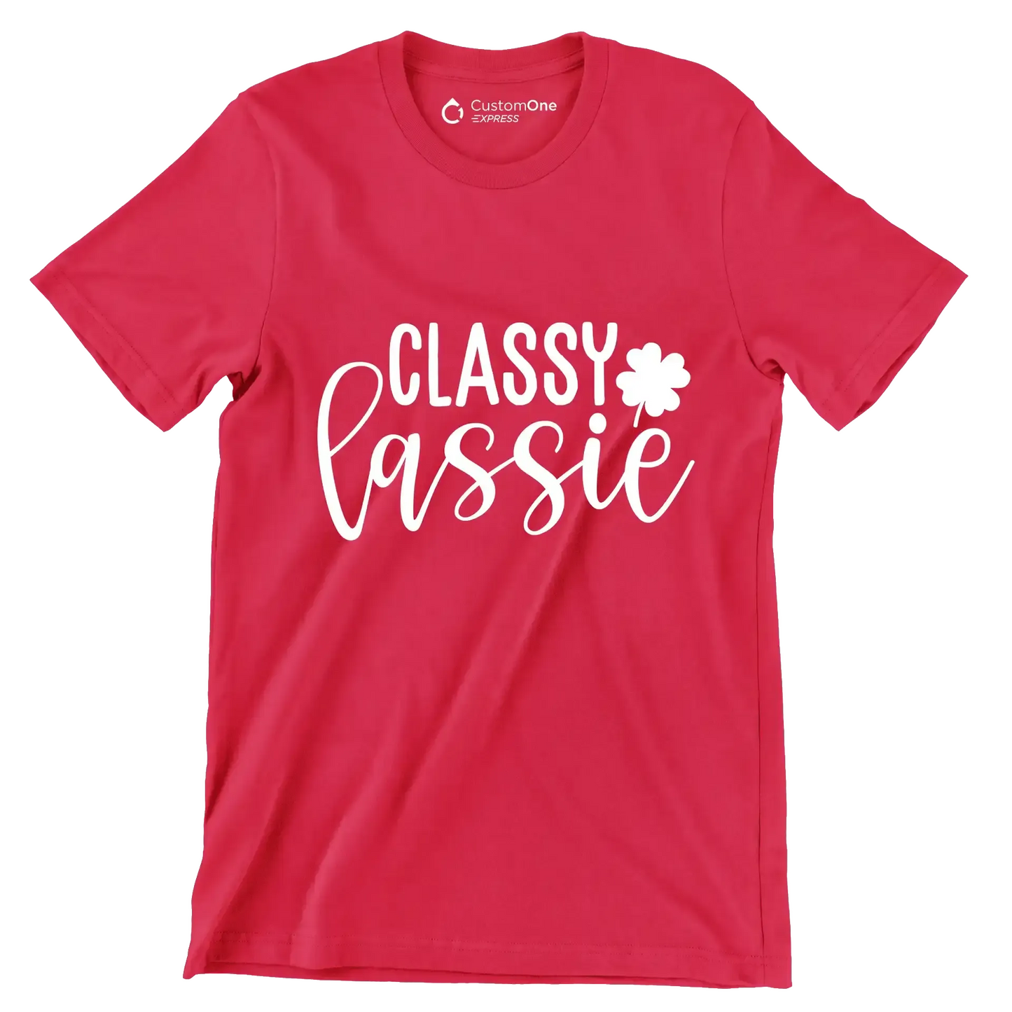Classy Lassie - St. Patrick's Day T-Shirt-Red-S-Custom One Express
