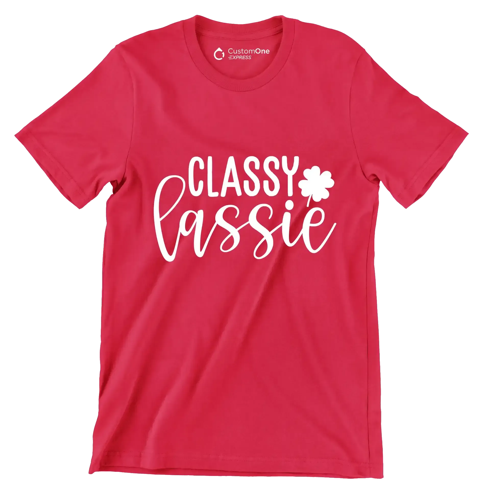 Classy Lassie - St. Patrick's Day T-Shirt-Red-S-Custom One Express