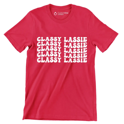 Classy Lassie - St. Patrick's Day T-Shirt-Red-S-Custom One Express