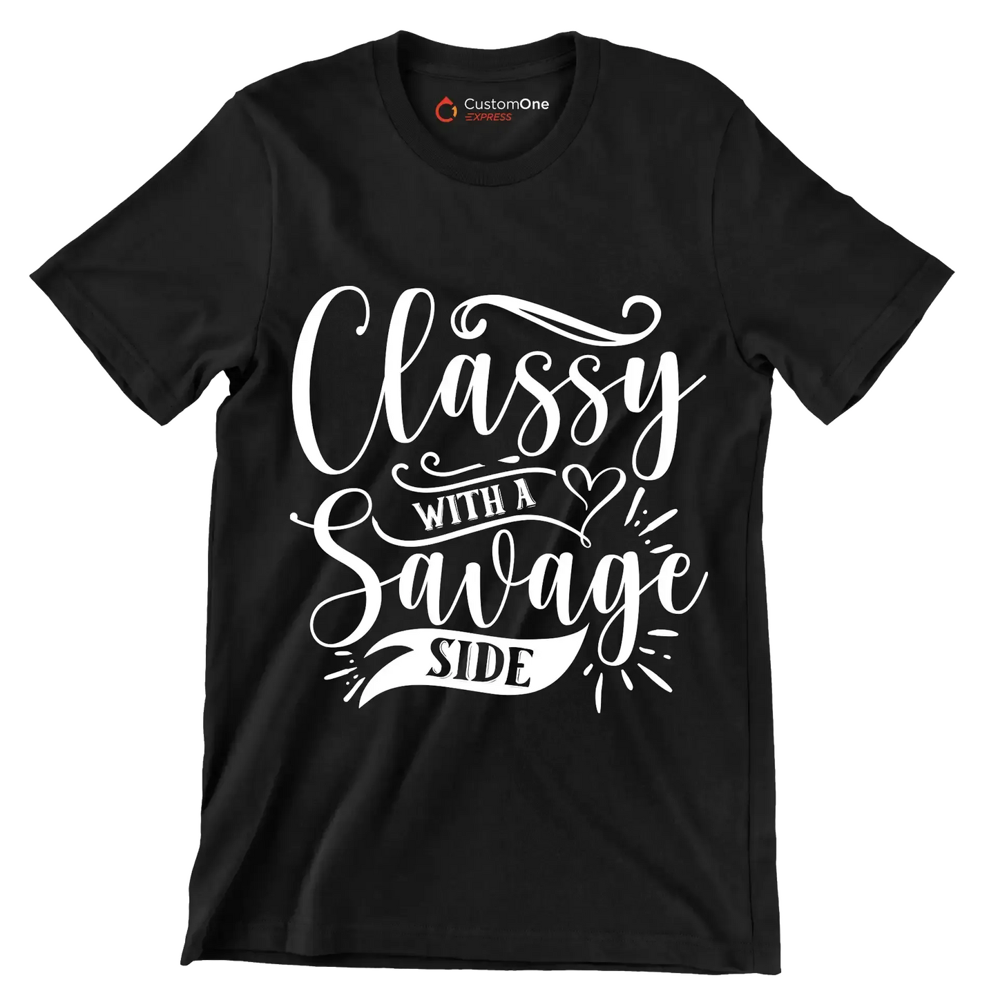 Classy with a savage side - Sarcasm Themed T-Shirt-Black-S-Custom One Express