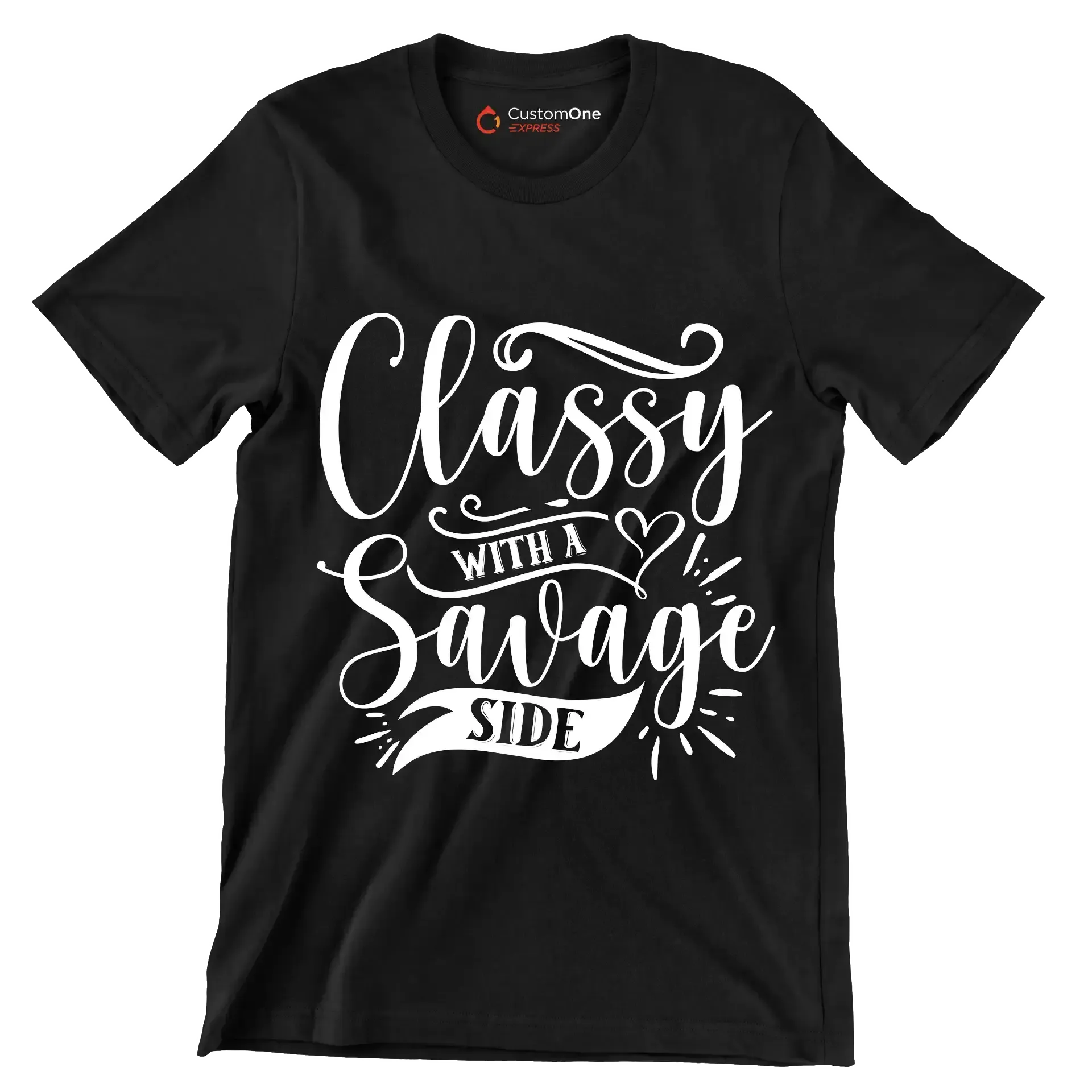 Classy with a savage side - Sarcasm Themed T-Shirt-Black-S-Custom One Express