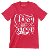 Classy with a savage side - Sarcasm Themed T-Shirt-Red-S-Custom One Express