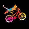 Colorful Cat Cyclist T-Shirt – Quirky and Fun for Animal Lovers - Bicycle Themed T-Shirt-Black-S-Custom One Express