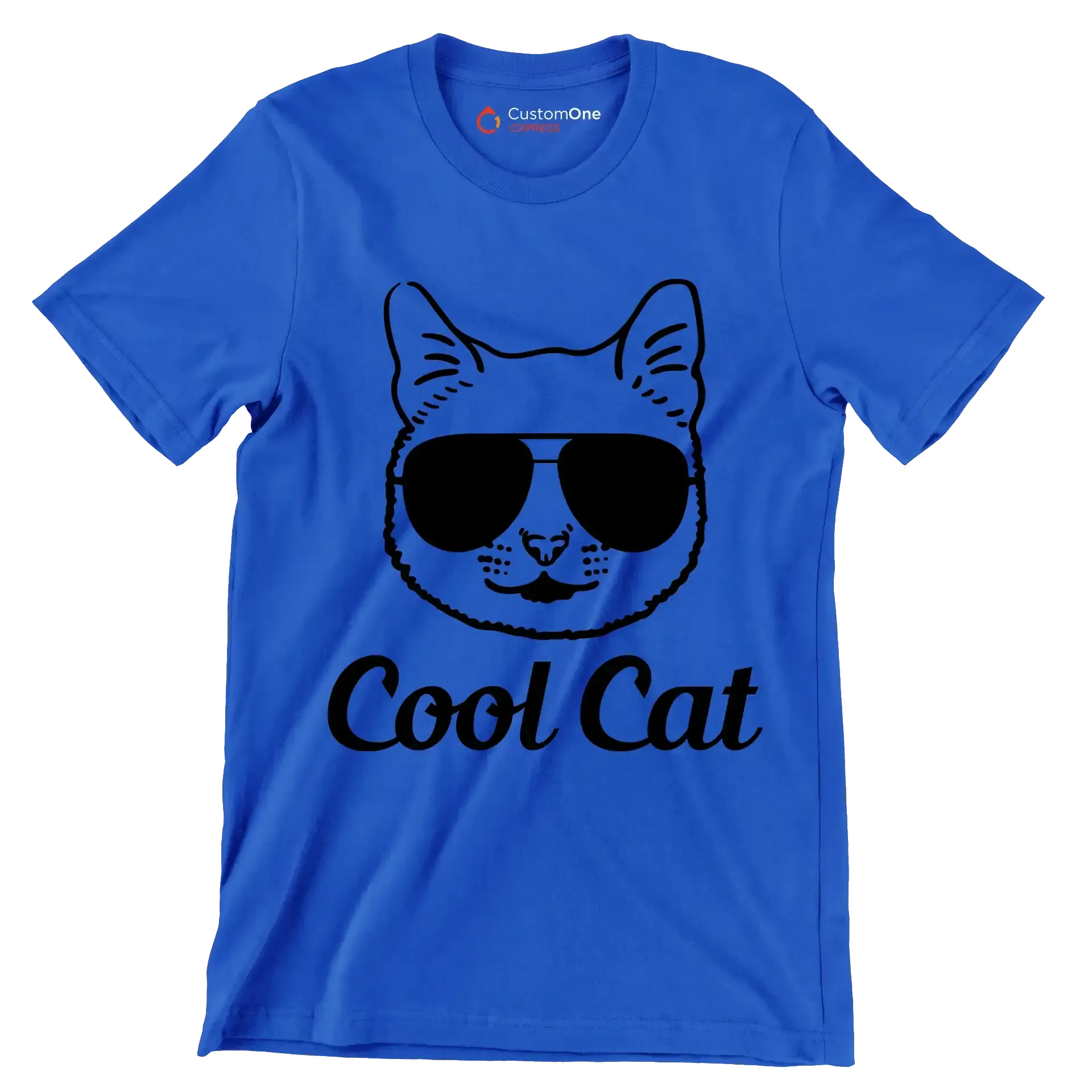 Cool cat - Cat Themed T-Shirt-Blue-S-Custom One Express