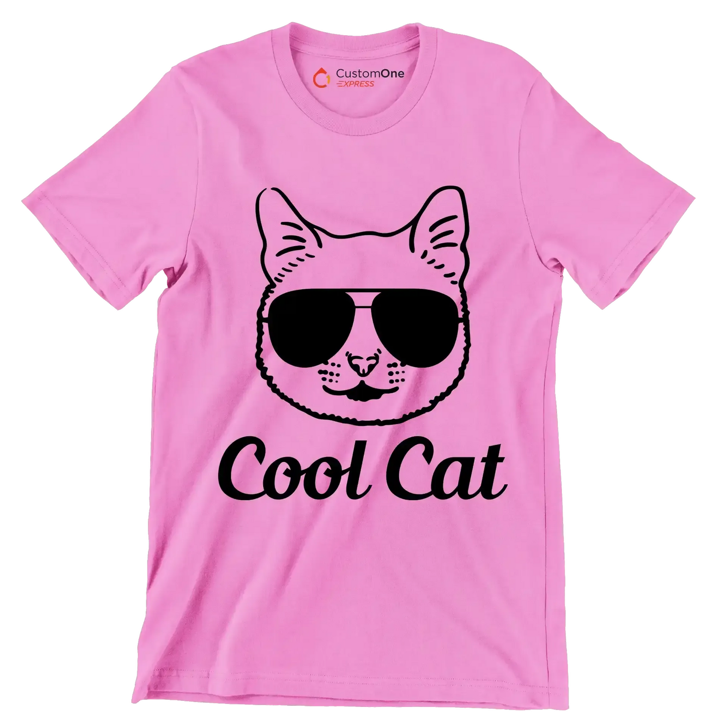 Cool cat - Cat Themed T-Shirt-Pink-S-Custom One Express
