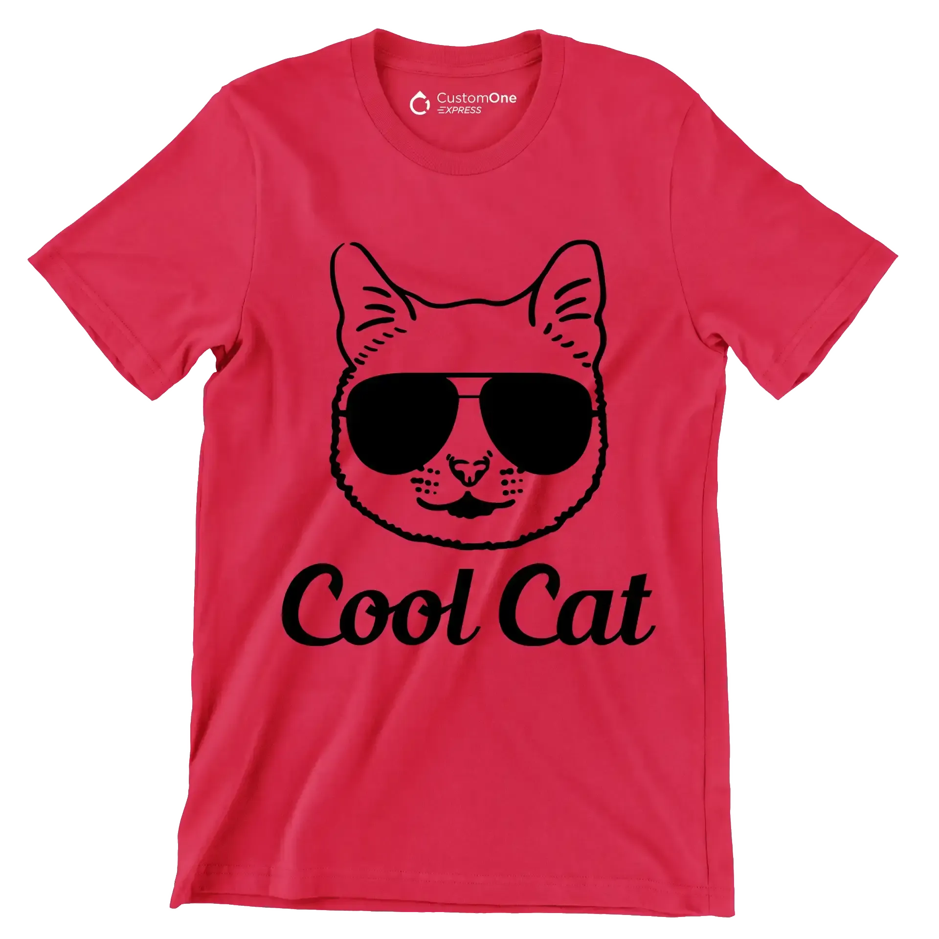 Cool cat - Cat Themed T-Shirt-Red-S-Custom One Express