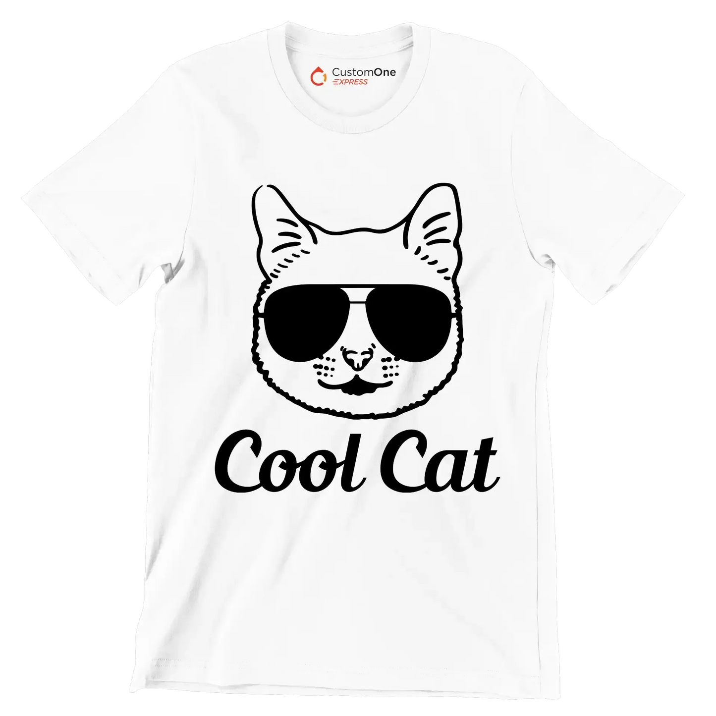 Cool cat - Cat Themed T-Shirt-White-S-Custom One Express