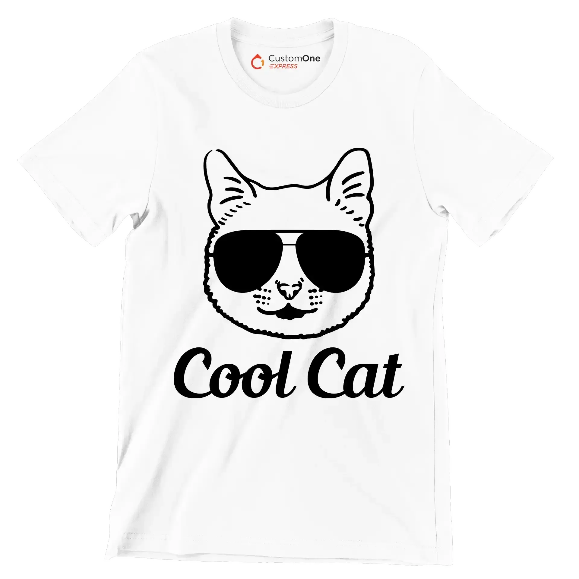 Cool cat - Cat Themed T-Shirt-White-S-Custom One Express