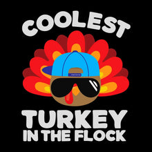 Coolest Turkey In The Flock - Thanksgiving Themed T-Shirt-Black-S-Custom One Express