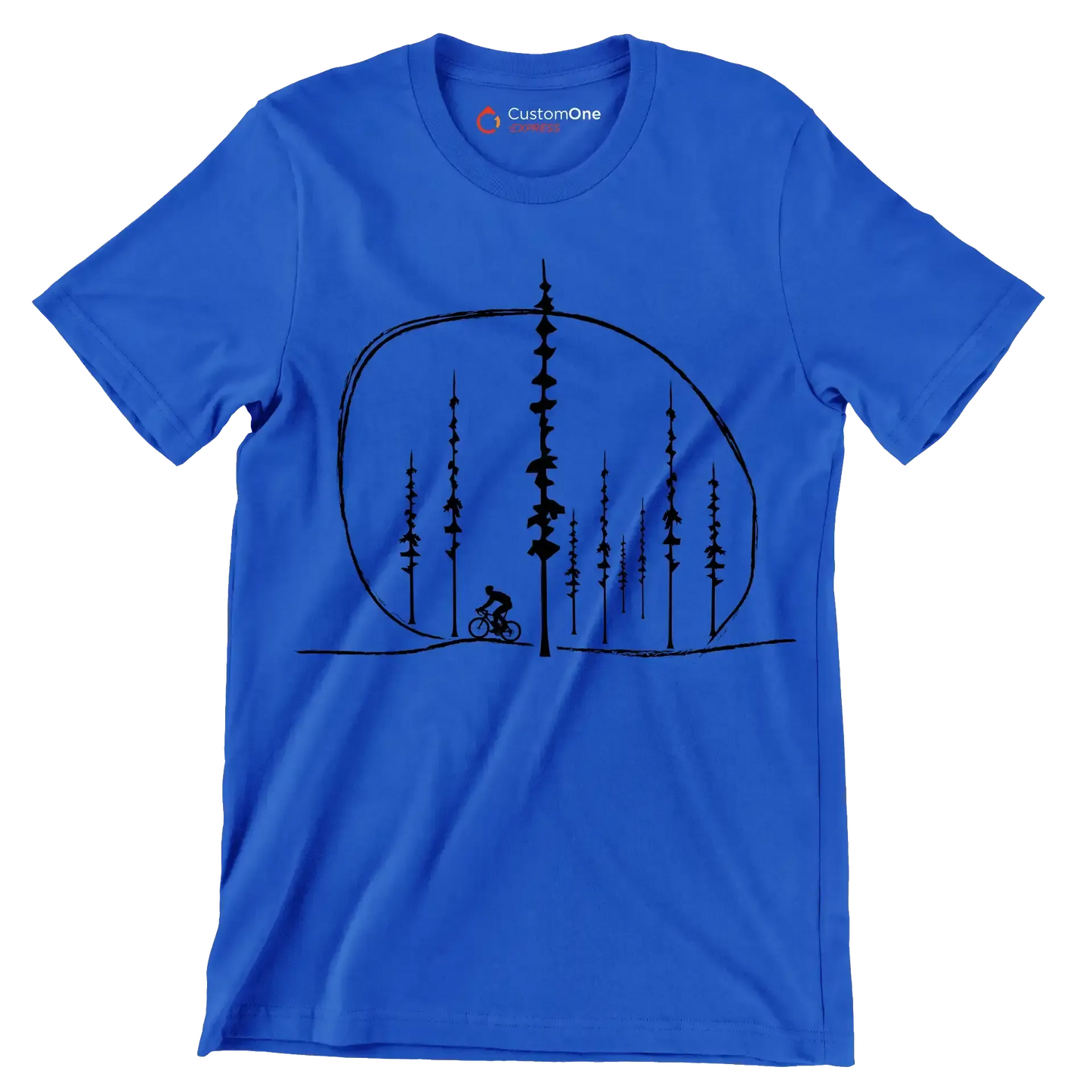 Cosmic Cyclist T-Shirt – Ride Beyond the Stars - Bicycle Themed T-Shirt-Blue-S-Custom One Express