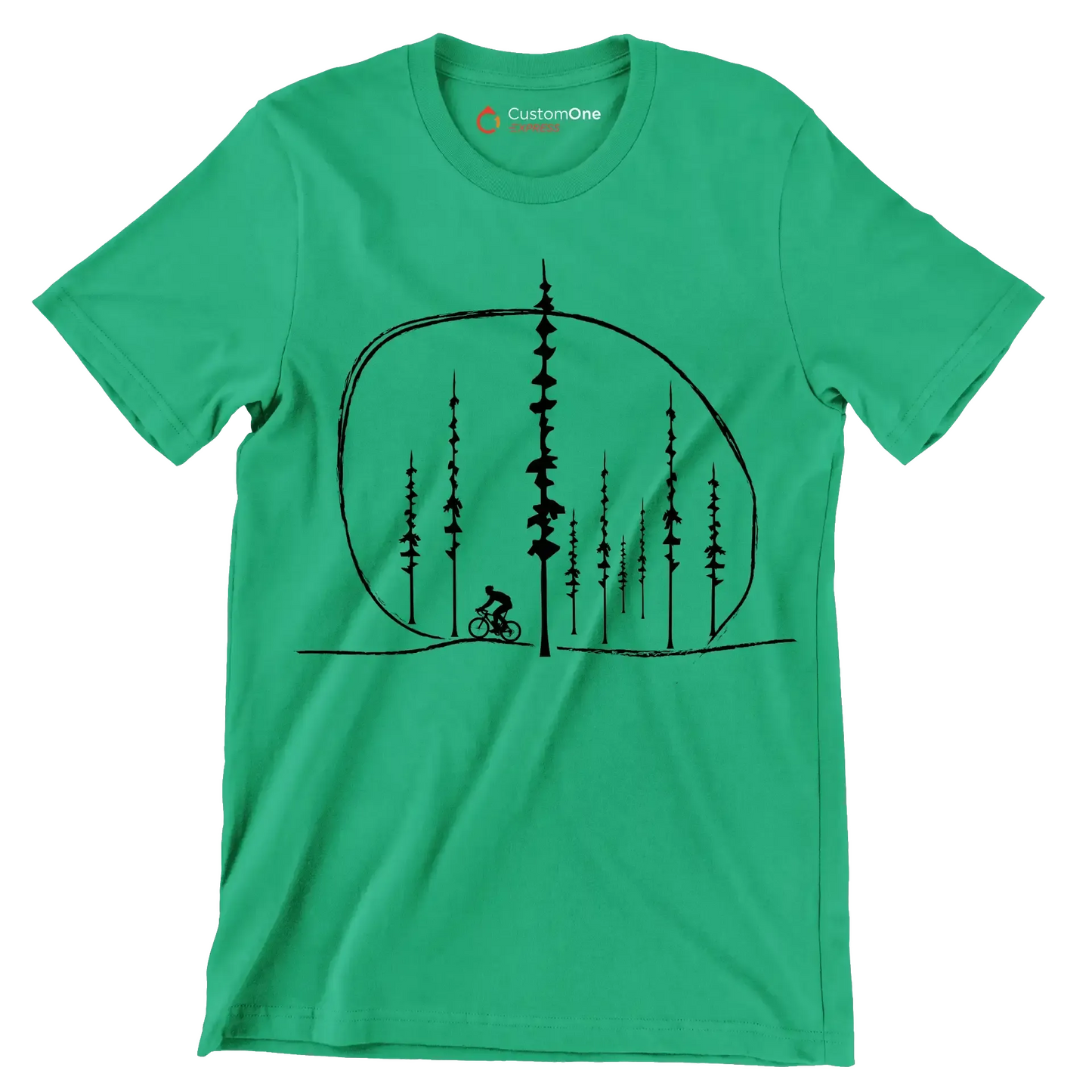 Cosmic Cyclist T-Shirt – Ride Beyond the Stars - Bicycle Themed T-Shirt-Green-S-Custom One Express