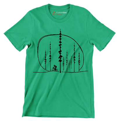 Cosmic Cyclist T-Shirt – Ride Beyond the Stars - Bicycle Themed T-Shirt-Green-S-Custom One Express
