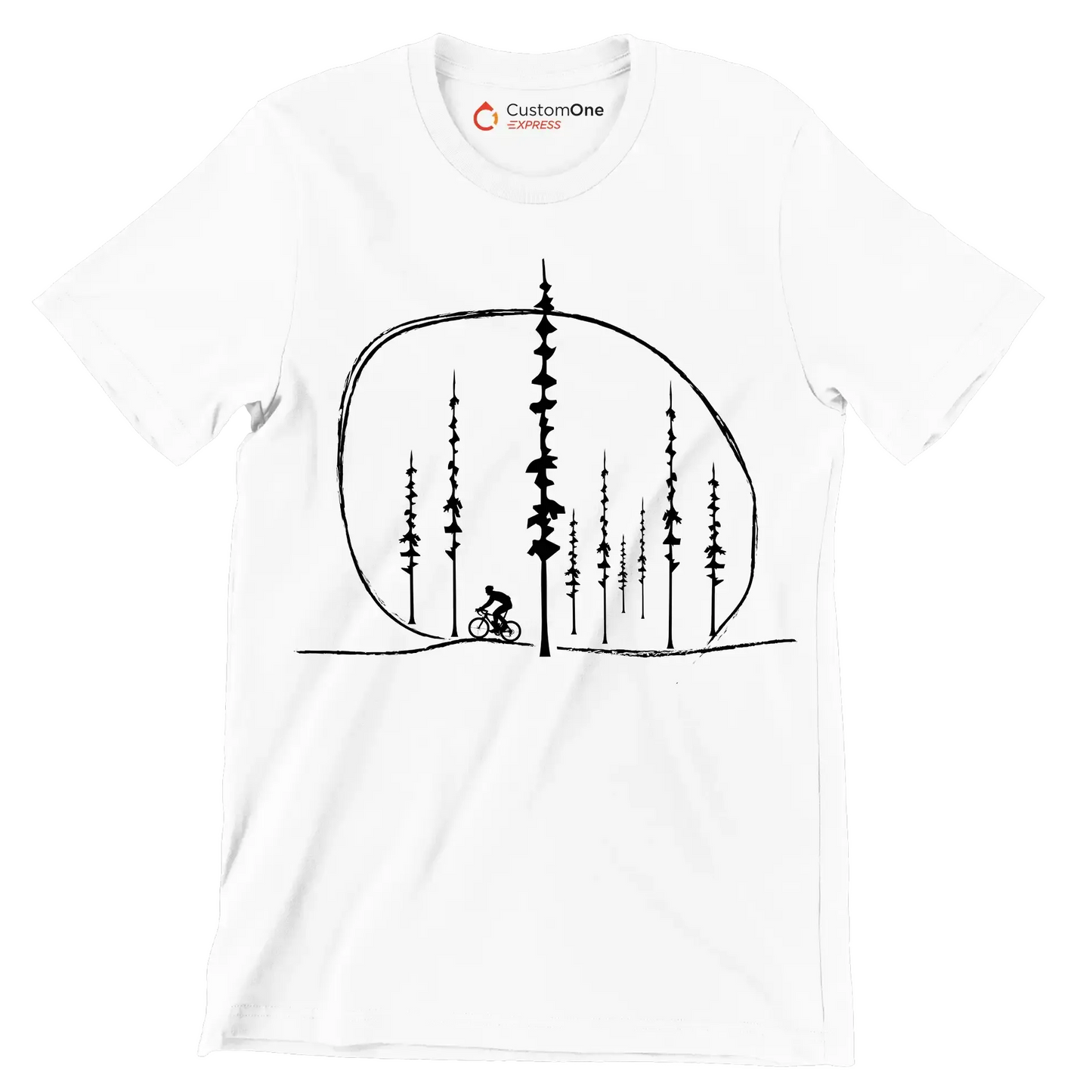 Cosmic Cyclist T-Shirt – Ride Beyond the Stars - Bicycle Themed T-Shirt-White-S-Custom One Express