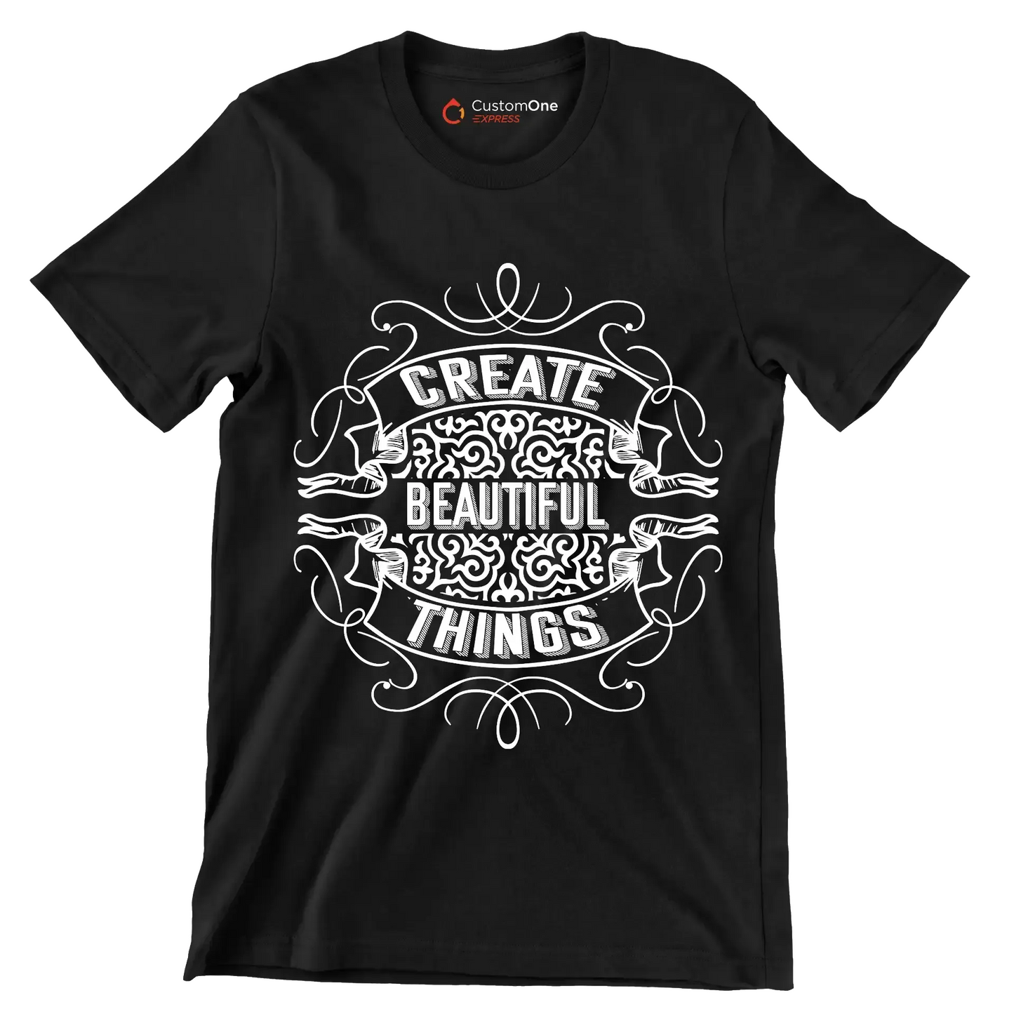 Create Beautiful Things - Motivational Themed T-Shirt-Black-S-Custom One Express