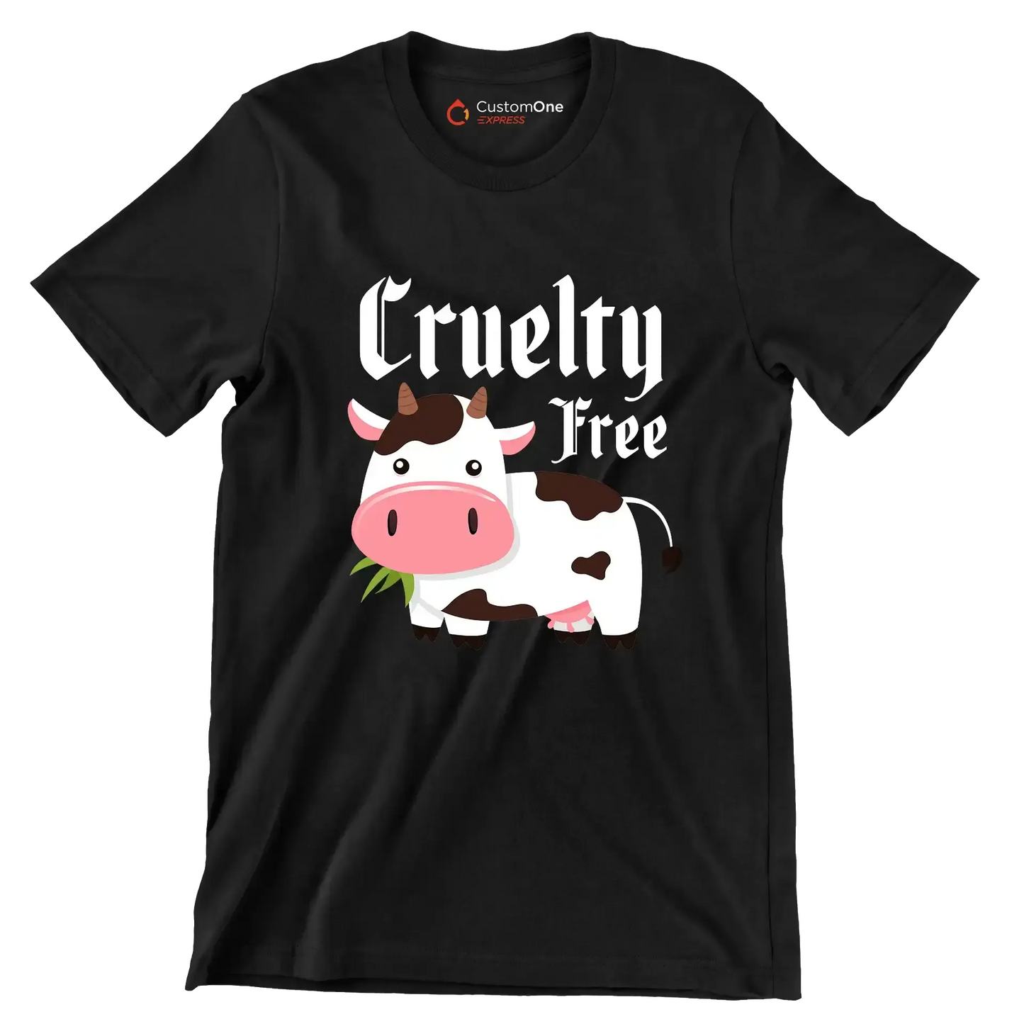 Cruelty free - Vegan Themed T-Shirt-Black-S-Custom One Express