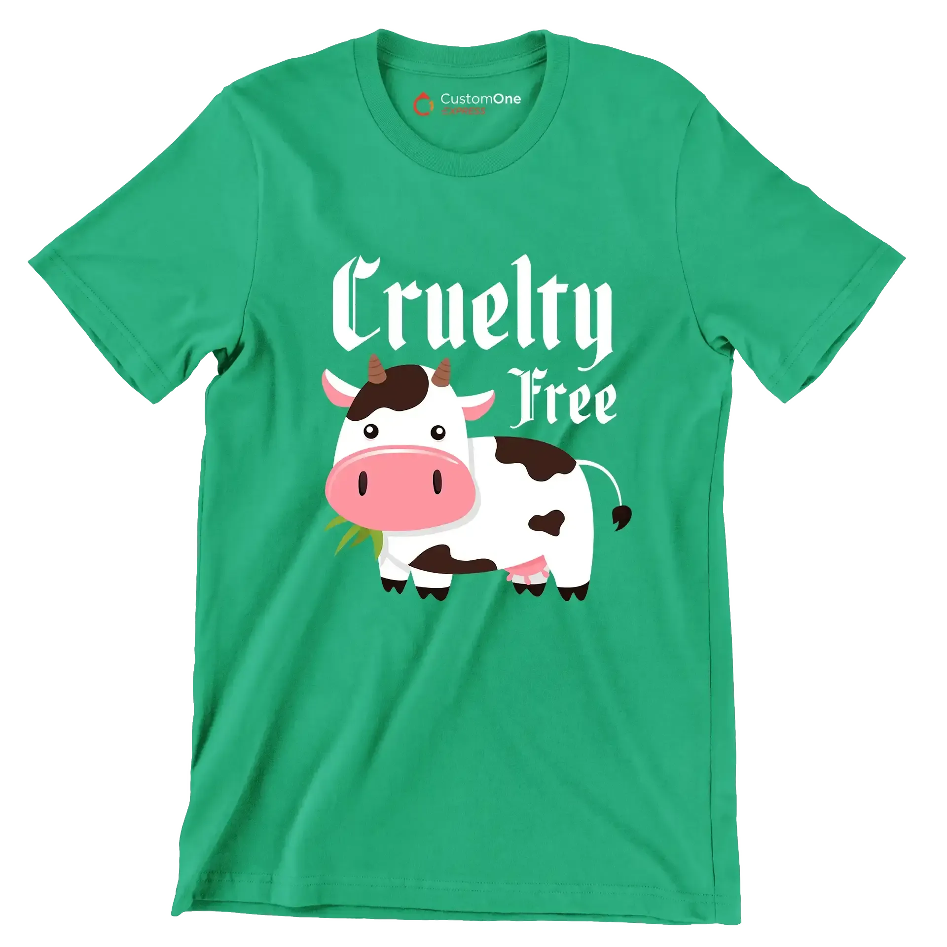 Cruelty free - Vegan Themed T-Shirt-Green-S-Custom One Express