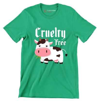 Cruelty free - Vegan Themed T-Shirt-Green-S-Custom One Express