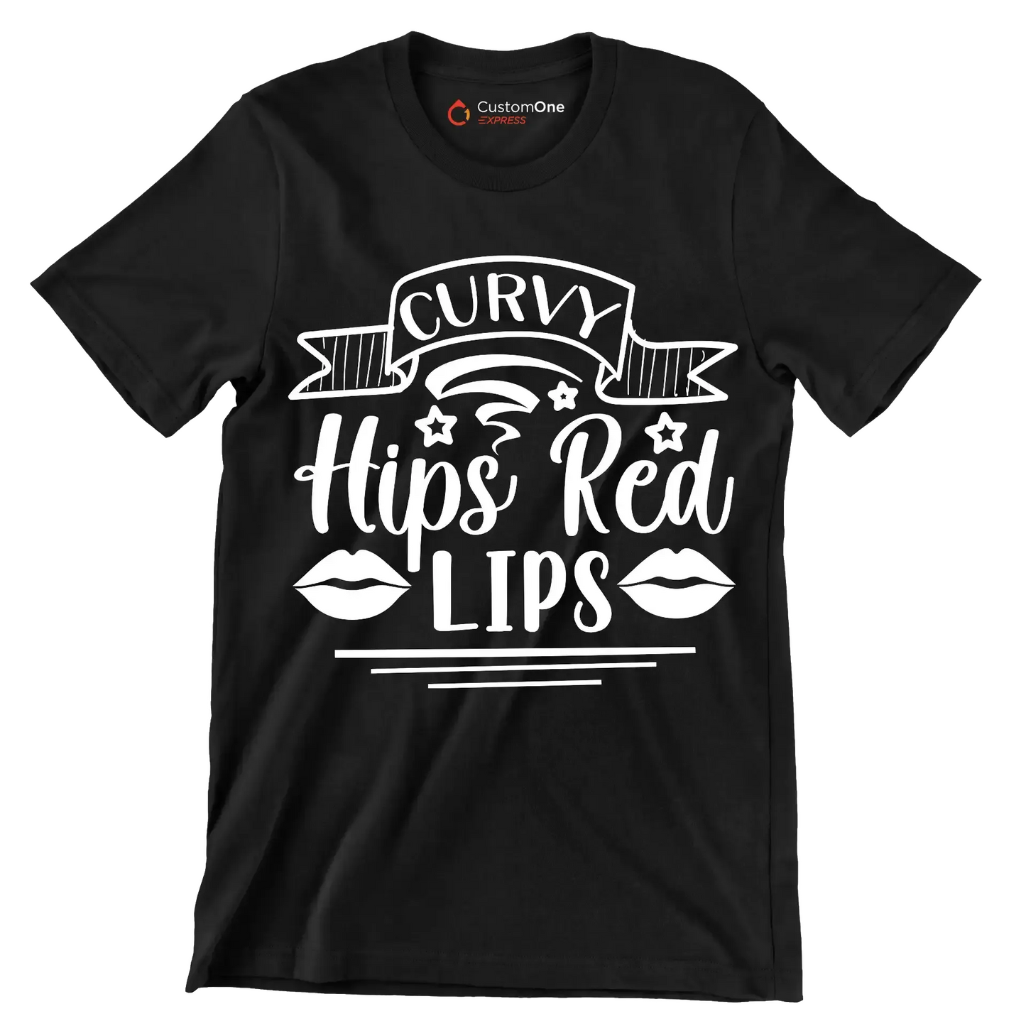 Curvy hips red lips - Sarcasm Themed T-Shirt-Black-S-Custom One Express