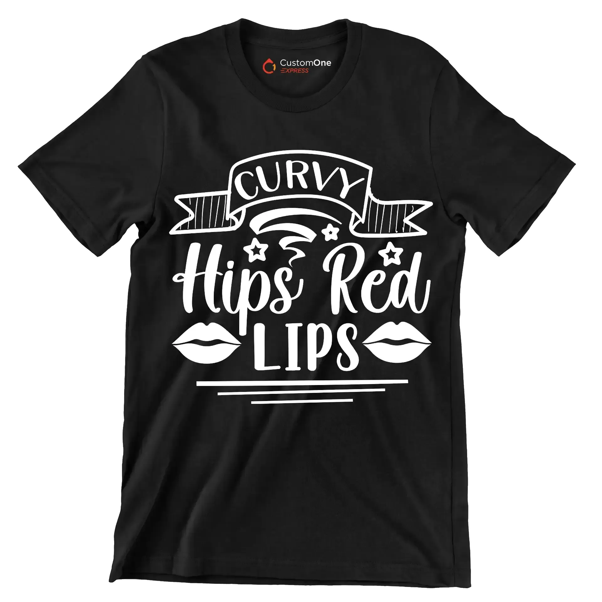 Curvy hips red lips - Sarcasm Themed T-Shirt-Black-S-Custom One Express