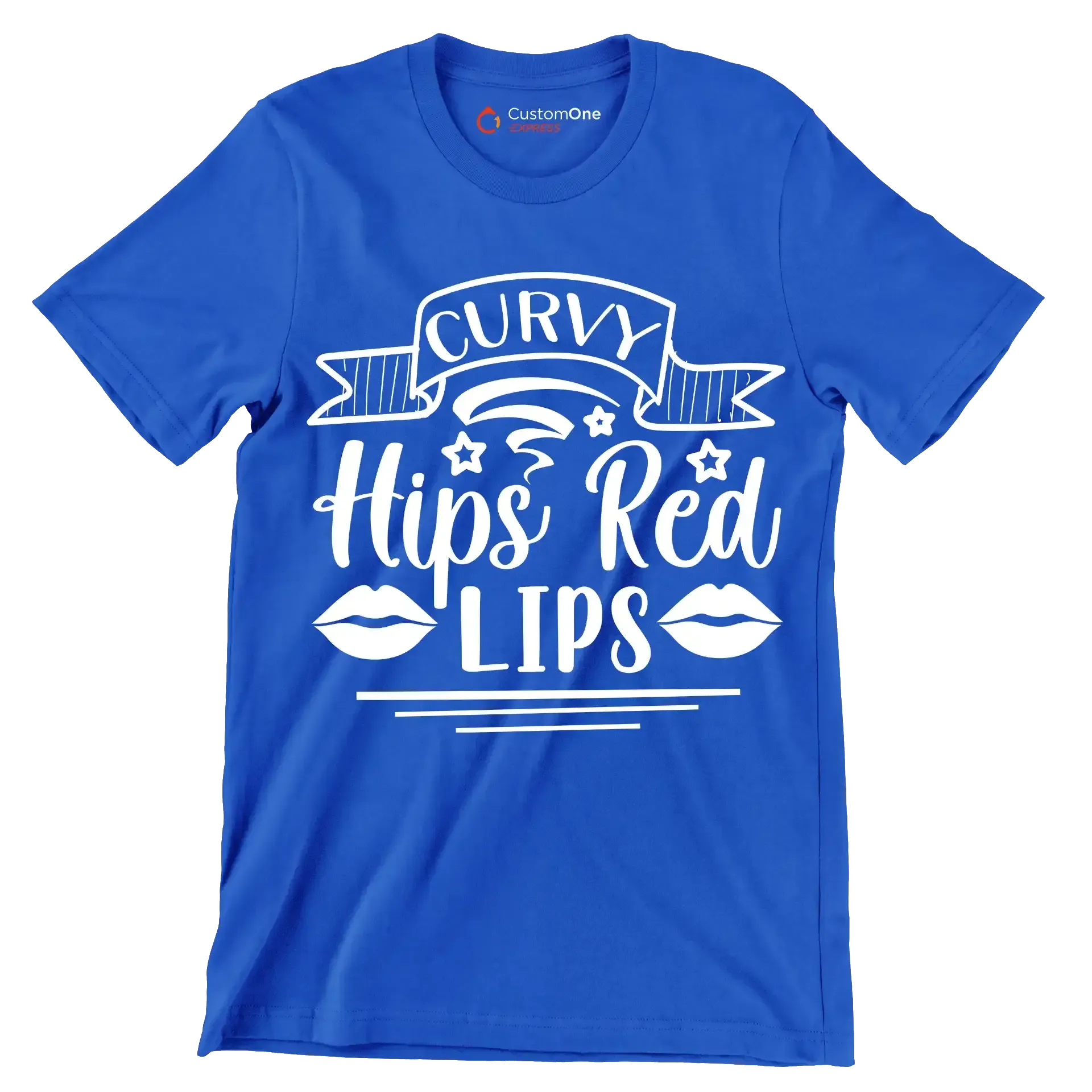 Curvy hips red lips - Sarcasm Themed T-Shirt-Blue-S-Custom One Express