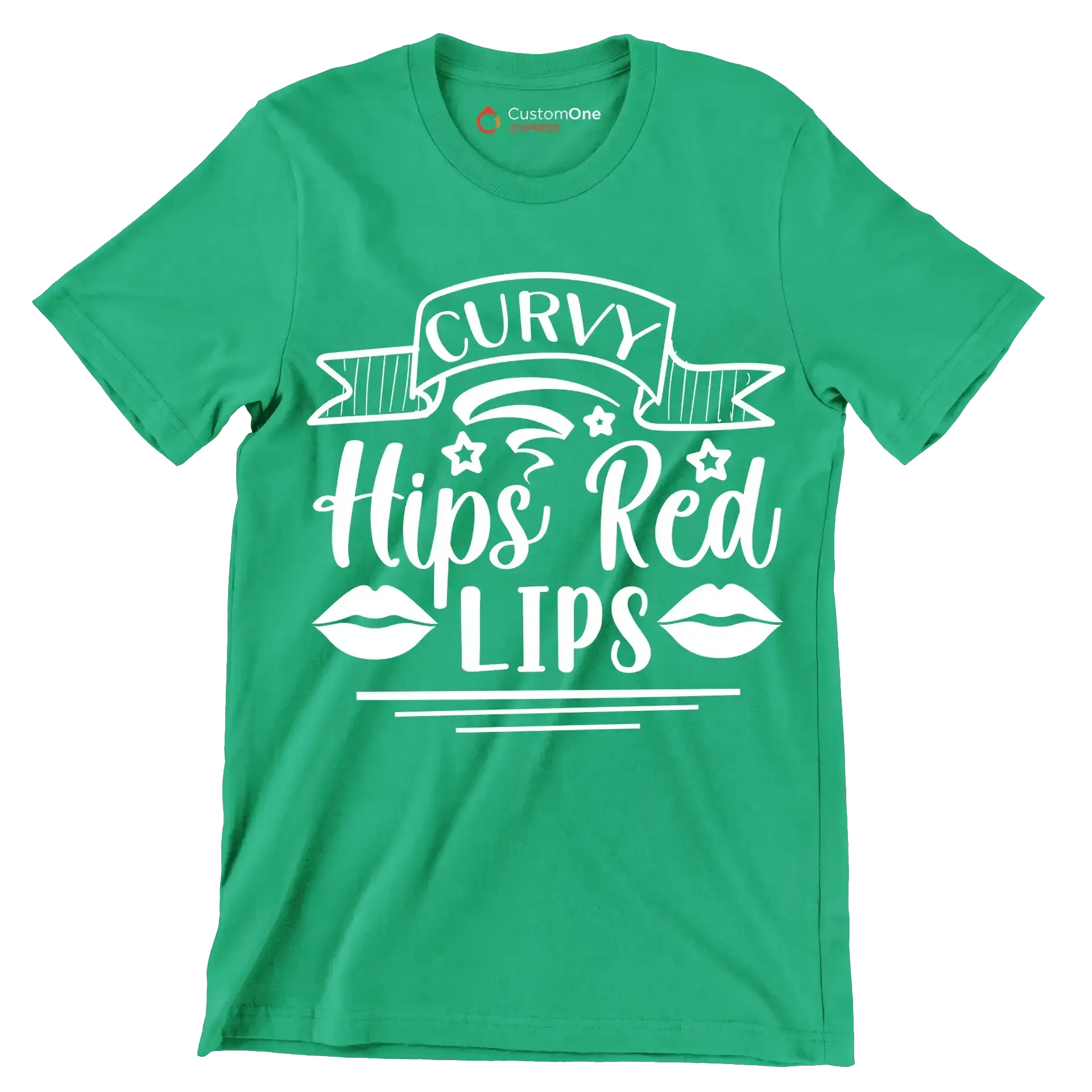 Curvy hips red lips - Sarcasm Themed T-Shirt-Green-S-Custom One Express
