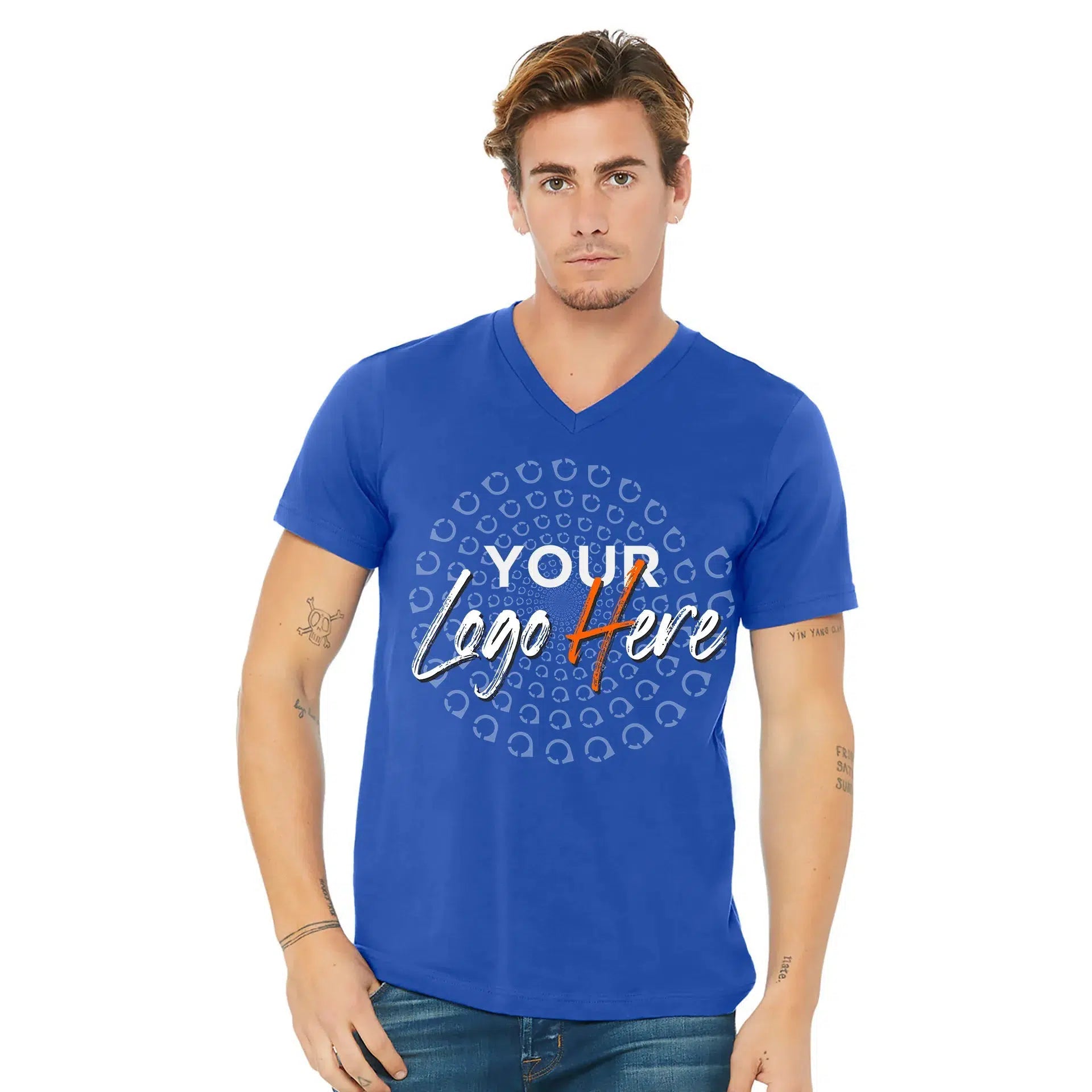 Custom Unisex V-Neck T-Shirt Bella+Canvas 3005 True Royal S