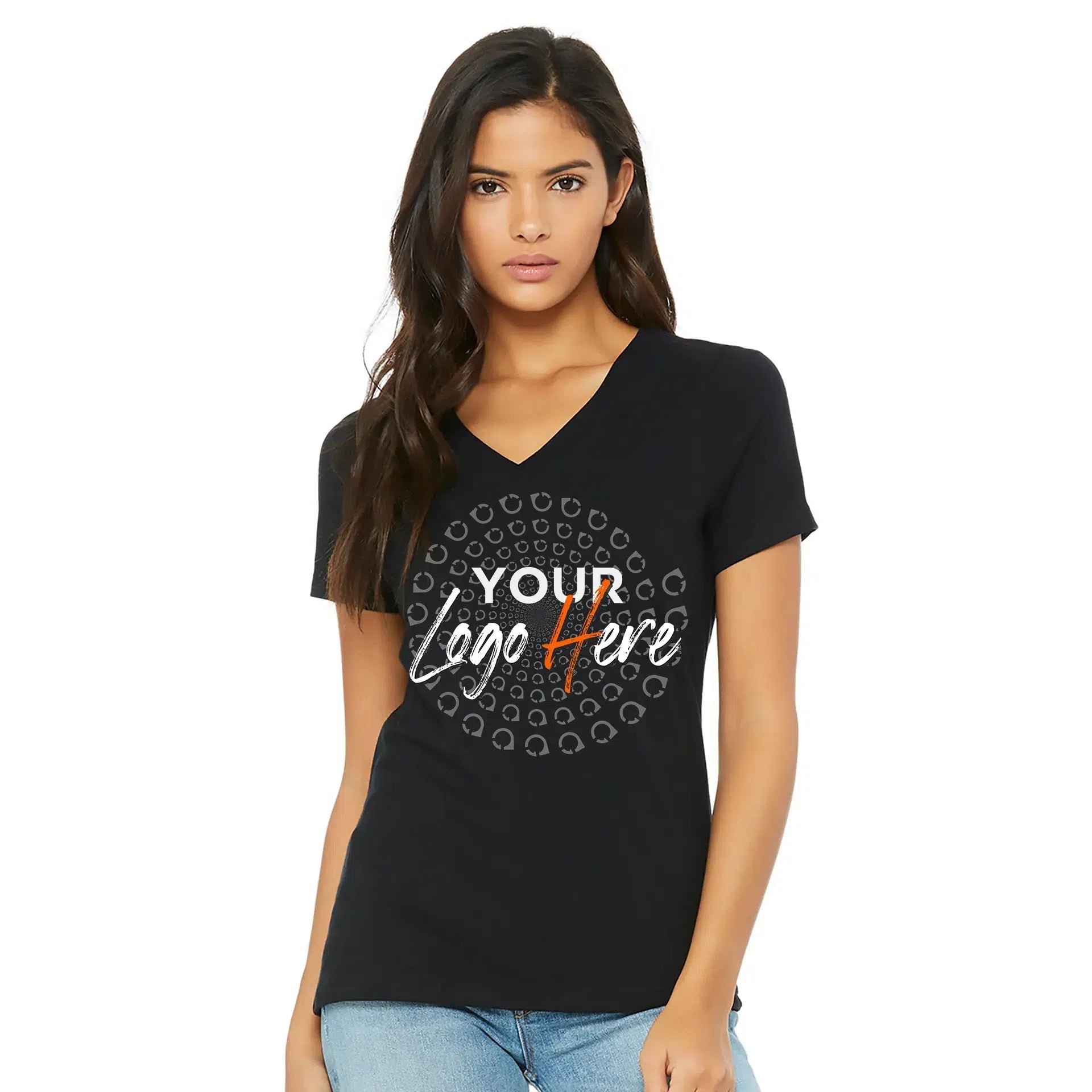 Custom Women's V-Neck T-Shirt Bella+Canvas 6405 Same Day