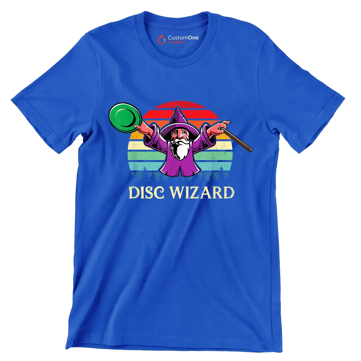 DISC WIZARD - Golf Themed T-Shirt-Blue-S-Custom One Express