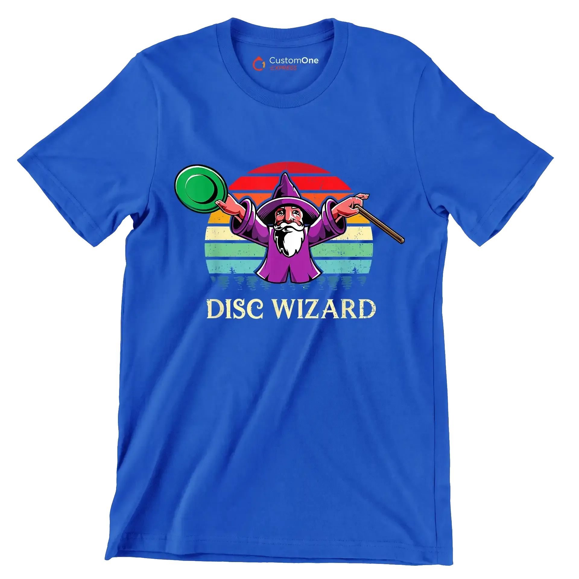 DISC WIZARD - Golf Themed T-Shirt-Blue-S-Custom One Express