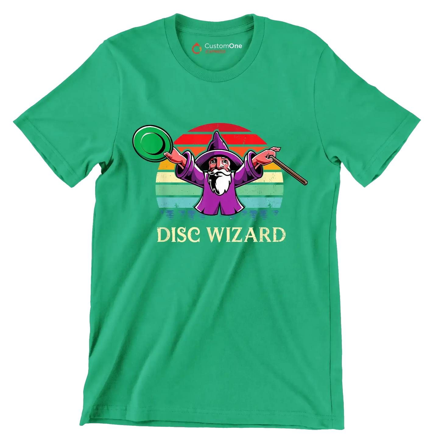 DISC WIZARD - Golf Themed T-Shirt-Green-S-Custom One Express