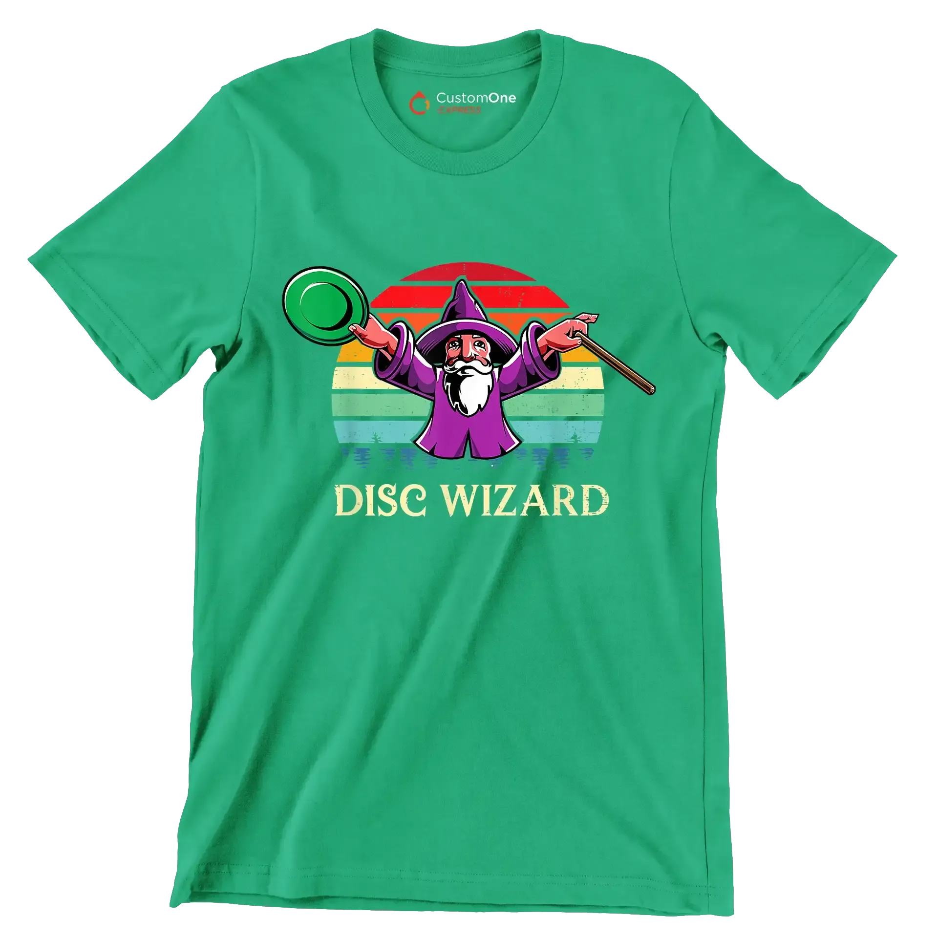 DISC WIZARD - Golf Themed T-Shirt-Green-S-Custom One Express