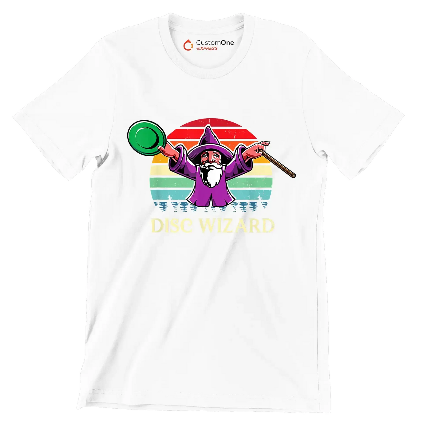 DISC WIZARD - Golf Themed T-Shirt-White-S-Custom One Express