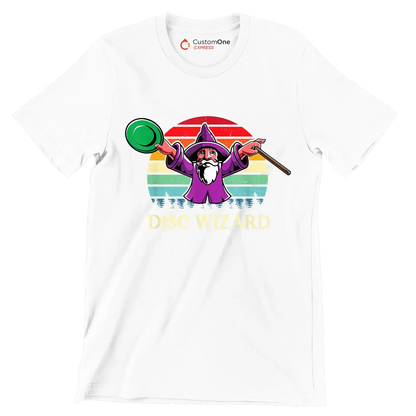 DISC WIZARD - Golf Themed T-Shirt-White-S-Custom One Express